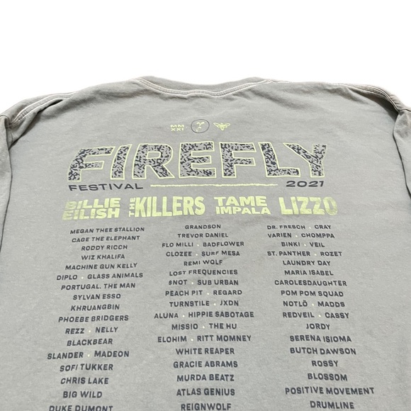 Other - Firefly Festival 2021 Tour T-Shirt Billie Eilish The Killers Tame Impala Sz XL